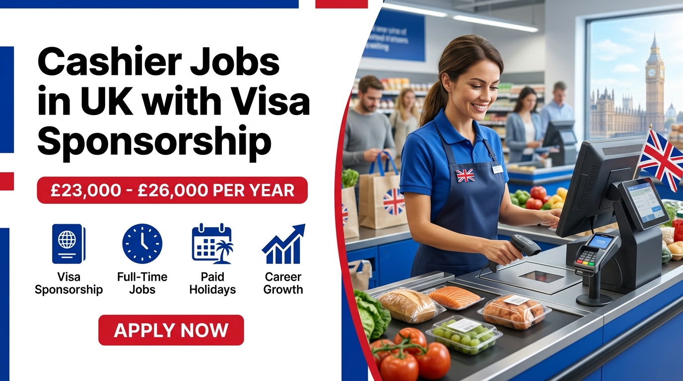 Cashier Jobs in UK for Foreigners with Visa Sponsorship