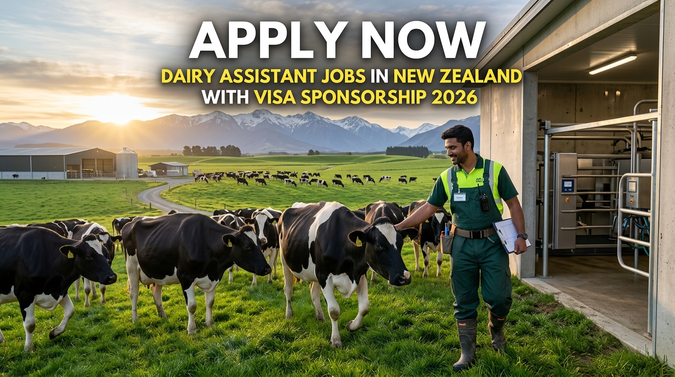 Dairy Assistant Jobs in New Zealand with Visa Sponsorship 2026