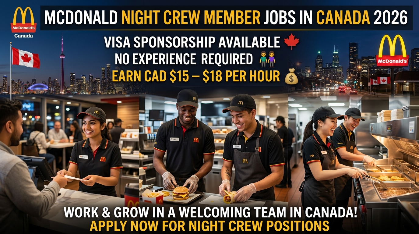 McDonald Night Crew Member Jobs in Canada with Visa Sponsorship 2026