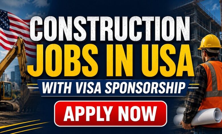 Construction Jobs in USA with Visa Sponsorship