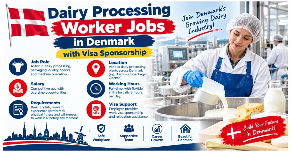 Dairy Processing Worker Jobs in Denmark with Visa Sponsorship