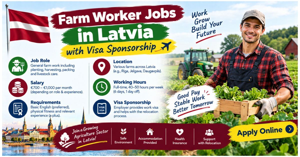 Farm Worker Jobs in Latvia with Visa Sponsorship