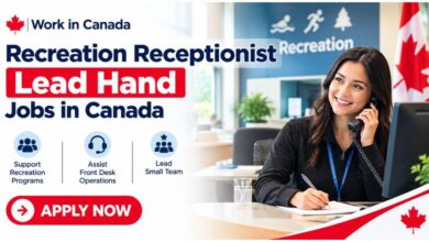 Recreation Receptionist Lead Hand Jobs in Canada