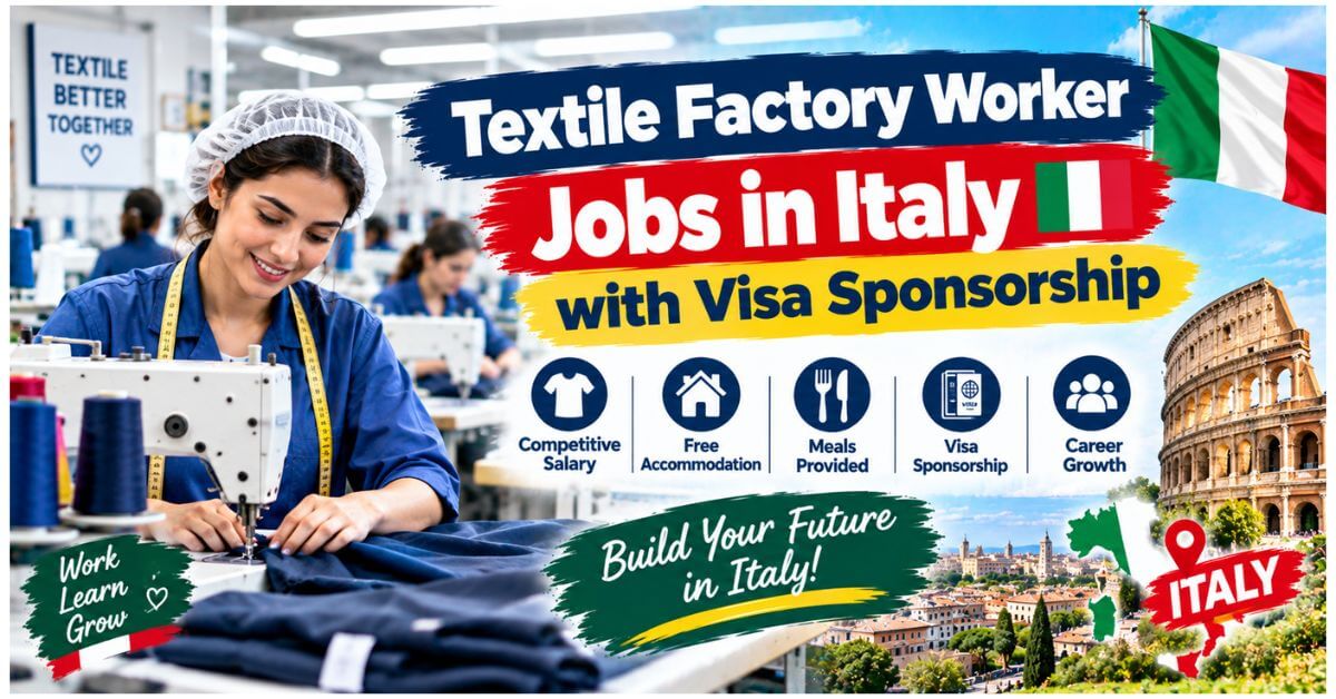 Textile Factory Worker Jobs in Italy with Visa Sponsorship