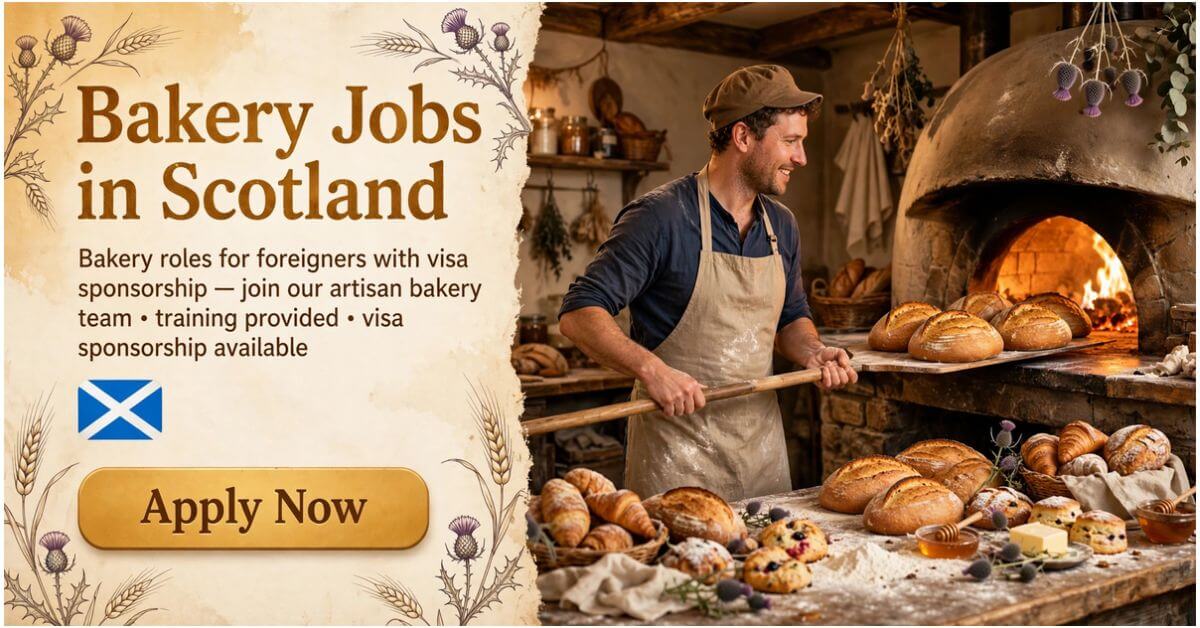 Bakery Jobs in Scotland for Foreigners with Visa Sponsorship