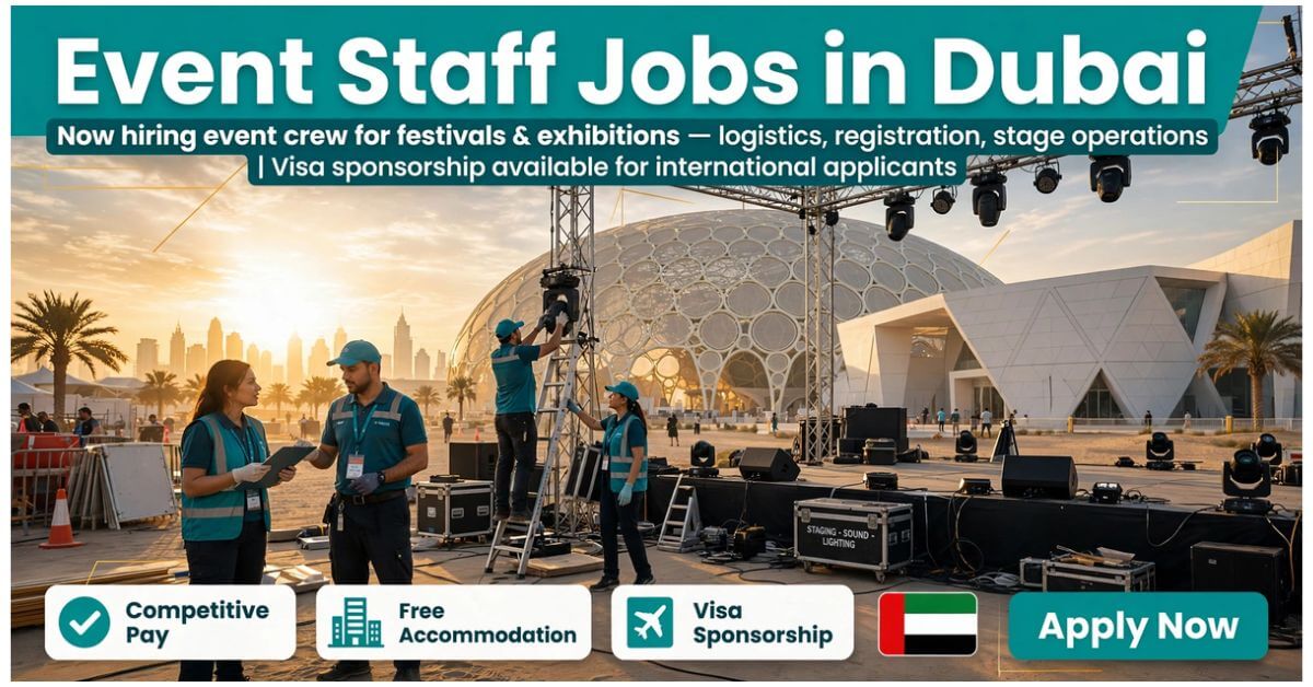 Event Staff Jobs in Dubai with Visa Sponsorship
