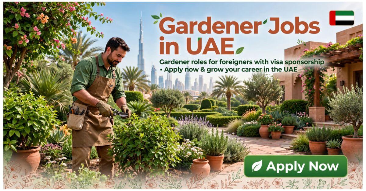 Gardener Jobs in UAE for Foreigners with Visa Sponsorship