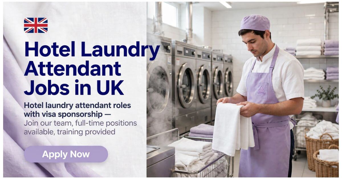Hotel Laundry Attendant Jobs in UK with Visa Sponsorship