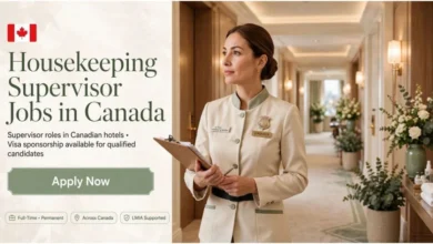 Hotel housekeeping supervisor inspecting a freshly prepared guest room in Halifax, Canada